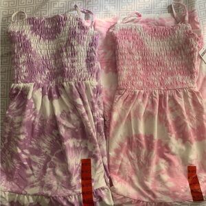 NWT 32 Degrees Girl’s Pink purple Tie-Dye Dress set of 2